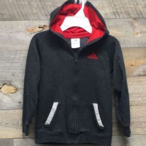 Boy's Adidas Full Zip Hoodie Gray Size 7